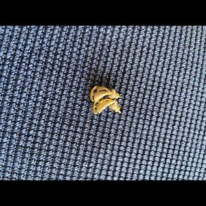 Sailboat earrings. Pierced ears.